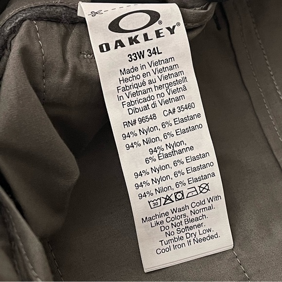 Oakley Pants Mens 30x31 Performance Stretch Hydrolix Tech Take 2.5 Golf Pant - Picture 9 of 9